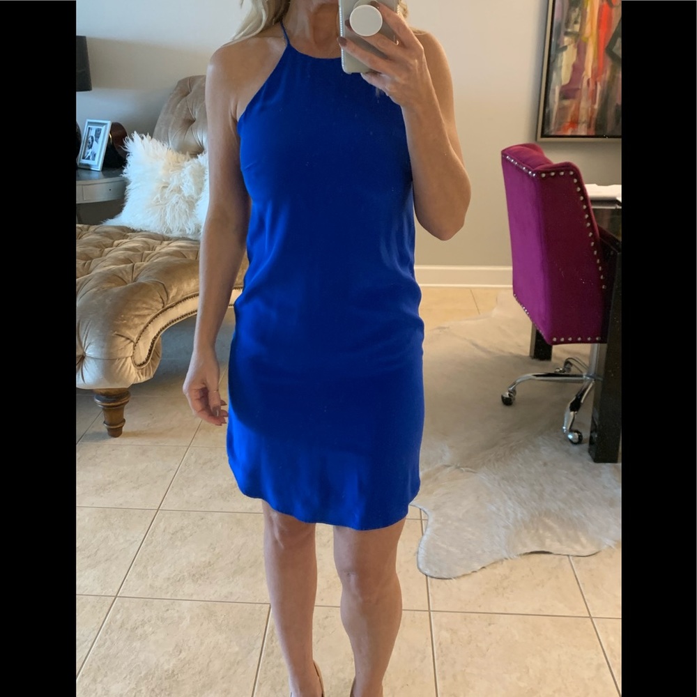Cobalt blue halter dress
